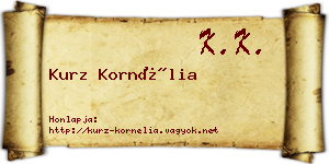 Kurz Kornélia névjegykártya