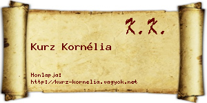 Kurz Kornélia névjegykártya